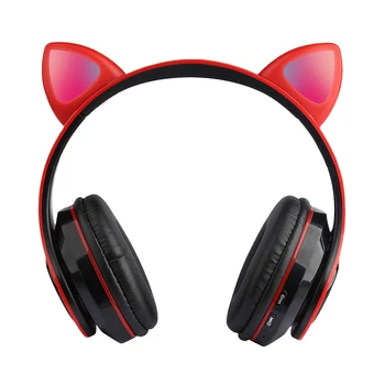 Pisica Ureche Wireless Bluetooth Casti Pentru Jocuri Luminos, Desen Animat Cap-Montat Muzica Stereo Cască Cosplay Elemente De Recuzită De Halloween Rochie De U