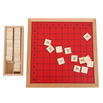 Pitagora Bord din Lemn Jucarii Montessori Math Multiplicare de Învățare Echipamente Cadou pentru Copil de 6~9 Ani Jucărie pentru Copii