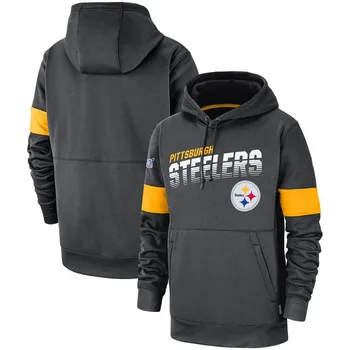 Pittsburgh Margine Logo-Ul Echipei Steelers Oamenii De Performanță Pulover Hanorac Antracit