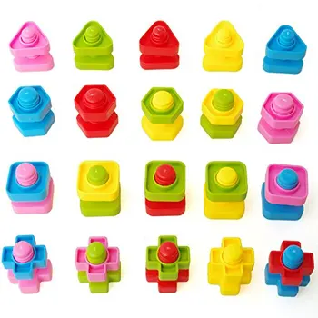 Piulițele și Șuruburile Set cu Jucărie de Stocare și Rezervați Montessori Copilul Curcubeu Joc de Potrivire Activități Educaționale Jucărie
