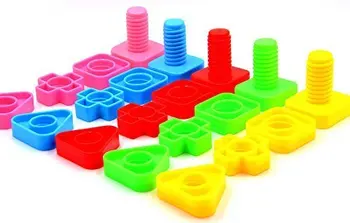 Piulițele și Șuruburile Set cu Jucărie de Stocare și Rezervați Montessori Copilul Curcubeu Joc de Potrivire Activități Educaționale Jucărie