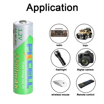 PKCELL 4PC 1.2 V 2200mAh Baterie AA NiMH Baterii Reincarcabile Scăzut de Auto-Descărcare de gestiune Ni-MH Bateria pentru Camera