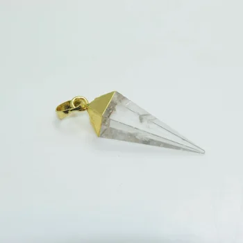 Placare cu aur de Cristal de Cuarț arrowhead pandantiv pentru Bijuterii Diy face famale piatra naturala clar de cristal de cuarț Romb Fațete