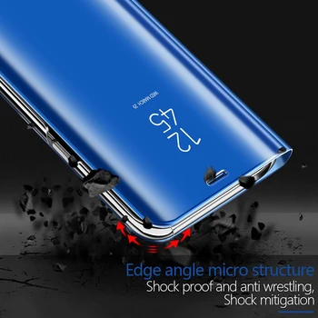 Placare Oglinda Inteligent Cazuri de Telefon pentru Samsung Galaxy A80 Flip Cover rezistent la Șocuri Armura SamsungA80 GalaxyA80 2019 Mobil Înapoi Coque