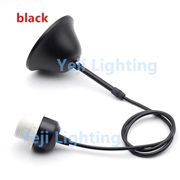 Plafon negru a crescut cu soclu E27 lampă de bază set cablul de alimentare plafon a crescut cu cablu de sârmă pentru LED-uri RGB iluminat candelabru accseeories