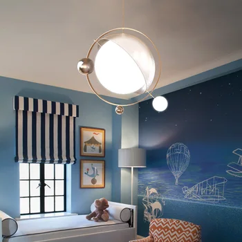 Planeta led iluminat candelabru cameră pentru copii, restaurant glob luna agățat lampă Nordic restaurant în stil dormitor nou candelabru
