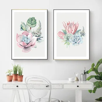 Plante suculente Panza de Arta Poster Nordic Pictura pe Perete de Imprimare de Flori de Cactus Imagine pentru Living Scandinav Decor Acasă