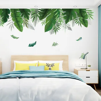 Plante tropicale Banane frunze de Autocolante de Perete pentru camera de zi Dormitor Eco-friendly de Vinil de Perete Decalcomanii de Arta picturi Murale Poster Decor Acasă
