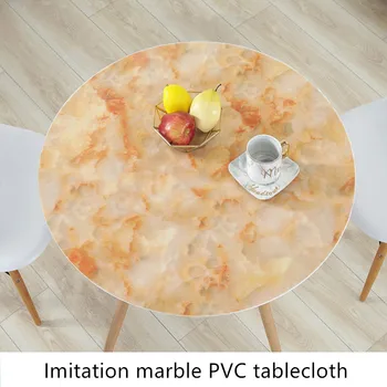 Plastic moale din pvc față de masă rotundă Transparentă Imitație de marmură rezistent la apa ulei-dovada de Izolare tabelul mat partid decor de masă