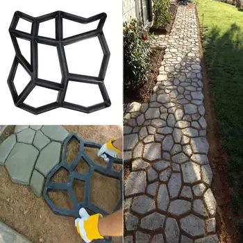 Plastic negru Face DIY Pavaj Mucegai Grădină Acasă Podea de Beton Rutier Matrite pas cu Pas Alee de Piatră Calea Filtru Reutilizabil Instrumente