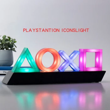 PlaySation icoane de lumină PS4 Control Vocal Joc Pictograma Lumina Acrilic Atmosfera Neon Bar Atmosfera Lampara Lumina