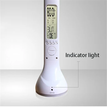 Pliabil de Birou Led-uri Lampă de Masă Lumină cu Calendar Temperatura Ceas Deșteptător Atmosfera Culori Schimbare Carte de Lumini Lumina de Noapte