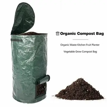 Pliabil Gradina Curte Compost Sac cu Capac Organice Fermenteze Deșeurilor Compostorul