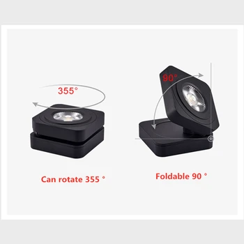 Pliere COB Spoturi cu LED-uri 10W 12W Montate pe Suprafață Plafon cu Led-uri Lămpi Spot luminos de 360 de Grade de Rotație Spoturi AC220V