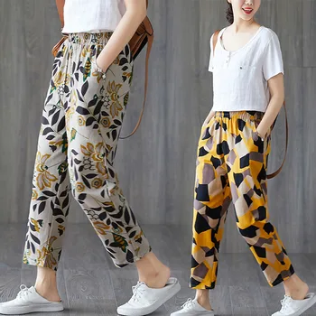 Plus dimensiune 4XL femei pantaloni largi de Bumbac și pantaloni lenjerie femei streetwear 2019 picătură de transport maritim