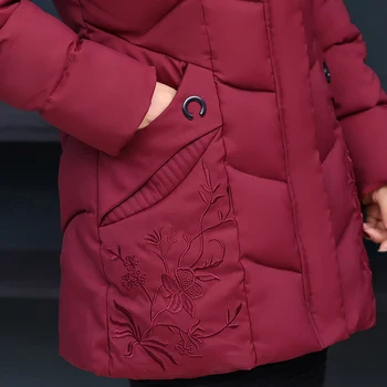 Plus dimensiune 5XL Jachete de Iarnă pentru Femei Parker Thicke Cald în Jos Jacheta de Bumbac cu Gluga Îmbrăcăminte exterioară de vârstă Mijlocie Femeie Haine de Bumbac