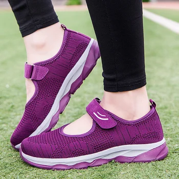 Plus Dimensiune Adidasi pentru Femei Mama Mocasini de Vara Respirabil Jogging Lumină Pantofi Masaj Hollow Out Ochiurilor Sănătos Pantofi de Mers pe jos