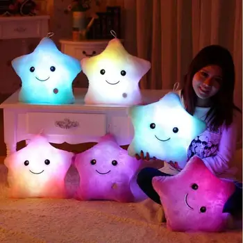Plus Lumina - Up Jucării de Pluș Bumbac Umplutură LED Lumina Perna de pe Canapea Dormitor Copii Perna Strălucire Jucărie Cadouri Animale de Pluș Jucarii