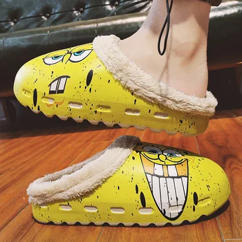 Pluș Moale Papuci Barbati De Casa Cald Iubitorii De Anime Pantofi De Interior Bumbac Casual Pantofi De Iarnă De Sex Masculin Etaj Papuci De Casă 2020