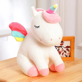 Pluș Unicorn Soft Animale Împăiate Îmbrățișând Perna Jucarii cele mai Bune Cadouri Pentru Copii, Copii, Prieteni Alb 30CM