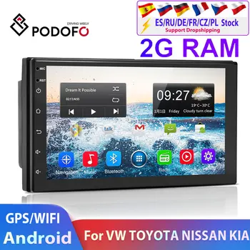 Podofo 2 din Android 9.1 aparate de Radio Auto GPS Multimedia Player Universal Stereo auto Pentru Volkswagen, Nissan, Hyundai, Kia, Toyota, Mazda