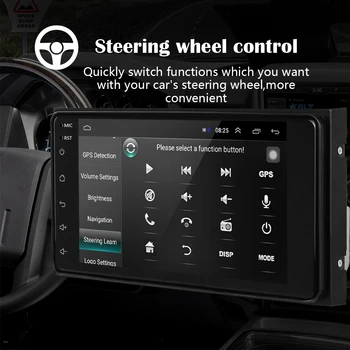 Podofo Android Auto 2din Multimedia Player Universal Stereo auto prin GPS/Wifi/FM/Mirrorlink/USB/Bluetooth 2.5 D Ecran Tactil Radio Auto
