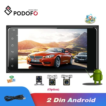 Podofo Android Auto 2din Multimedia Player Universal Stereo auto prin GPS/Wifi/FM/Mirrorlink/USB/Bluetooth 2.5 D Ecran Tactil Radio Auto