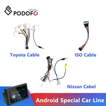 Podofo Android radio Auto Accesorii Sârmă de Cablaj Adaptor stecher Universal cablu Pentru Focus Kia Nissian Toyota