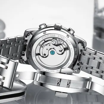 POEDAGAR Masculino Nou Sport Chronograph Mens Ceasuri de Top de Brand de Lux, Complet din Oțel Mecanice Ceas rezistent la apa de Mare Cadran Ceas Barbati