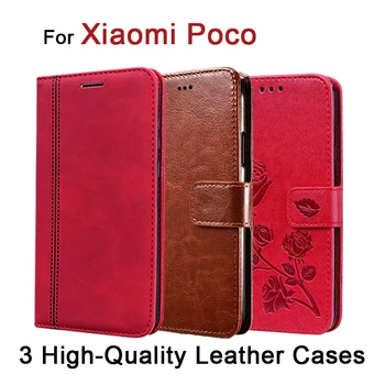 Poko x3 Caz Flip Pentru Xiaomi Poco X3 NFC Poco F2 Pro Premium din Piele de Caz Pentru Xiaomi Poco M2 Pro X2 Portofel Acoperi Funda Cazuri