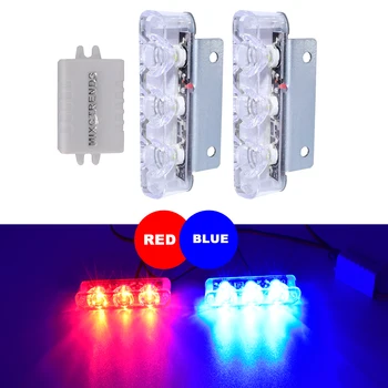Poliția de lumină led Strobe Lumina de Avertizare lumini de Poliție LED Strobe lumini de semnalizare roșu Albastru flash auto 6LED flasher stroboscoape