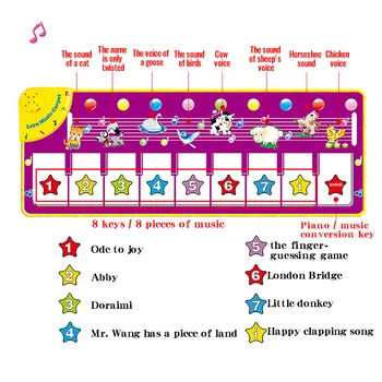 Populare Multifunctional Muzica Pătură Copil de Educație Timpurie de Joc Patura Animale de Muzică Interactive Părinte-copil Crawling Mat Jucarii