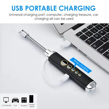 Portabil Aprindere Noua Incarcare USB Arc Aprinzător Electric Brichetă Reîncărcabilă Gât Flexibil Lumânare Bricheta