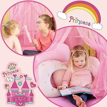 Portabil Cort pentru Copii Cortul pentru Copii Castel Printesa Roz pentru Fete Copil Mic Casă de Joacă Cort Cabina Fata Corturi Cadou de Crăciun