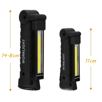 Portabil cu Lanterna LED-uri Magnetic USB Reîncărcabilă 5 Moduri de Torță Pliere COB Lumina de Lucru Cârlig Agățat Lanterna Pentru Camping în aer liber