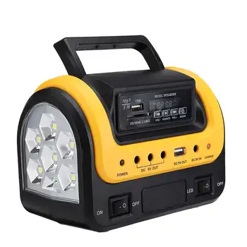 Portabil cu Panou Solar Generator de Putere Sistem de Iluminat cu LED Kit MP3 Lanterna Incarcator USB 3 Becuri cu LED-uri în aer liber de Energie de Urgență