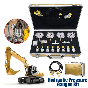 Portabil de presiune Hidraulică ecartament Excavator Hidraulic Presiune de Testare Kit w/ Testarea Punctul de Cuplare aspirator de Cuplare și gauge Instrument