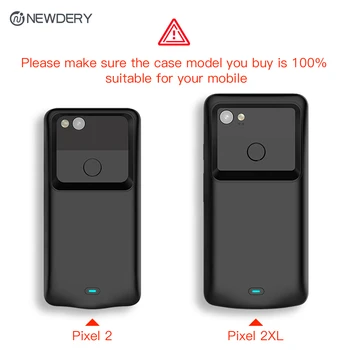 Portabil de Încărcare a Bateriei Telefonul caz Subțire caz de Putere pentru Google Pixel 2/ Pixel 2XL caz Banca de Putere încărcător baterie capac negru