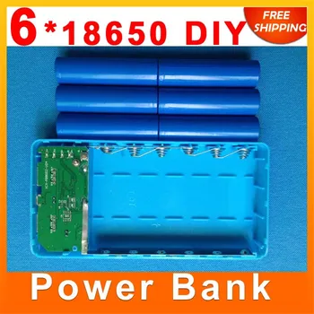 Portabil Dual USB Portofel LCD DIY Power Bank Caz 6x18650 acumulator Powerbank Caz Încărcător Kit 18650 de Putere Banca Cutie 2A Lanterna