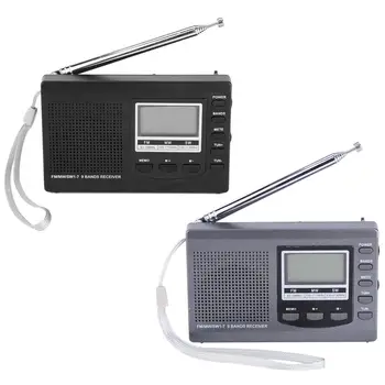 Portabil Mini Radio FM/MW/SW Receptor Singal Automat de Căutare de Mare sensibilitate, cu Ceas Digital de Alarmă