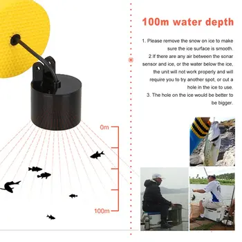 Portabil Sonar Fish Finder Sounder Alarma Traductor Fishfinder 0.7-100m de Pescuit Echo Sounder cu Baterie de Afișare engleză