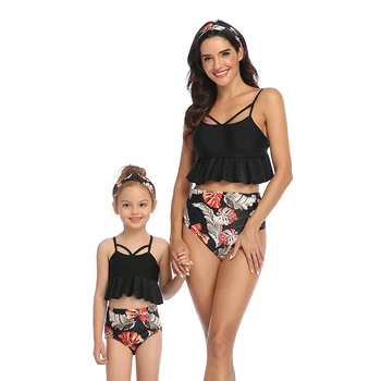 Potrivire de Familie Bikini de costume de Baie Pentru Tatăl Mama Fiul Fiica Copii de Plaja si apa Copii Scurte de Costume de baie Femei Costum de Baie body