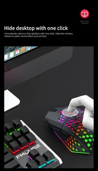 Potrivit Pentru Birou Mouse-ul RGB LED Luminos Gaming Mouse Periferice de tip Fagure Gol Design Ergonomic USB Wireless Gaming Mut