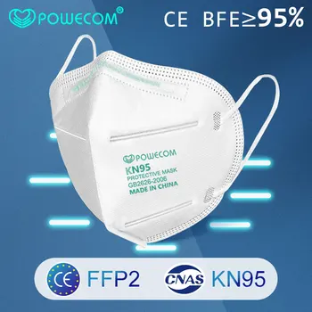 POWECOM 10/20/30/50Pcs KN95 FFP2 Certificate Masca de Fata Respirabil 5-Strat de Protecție Mască de 95% de Filtrare Refolosibile Cover Masca
