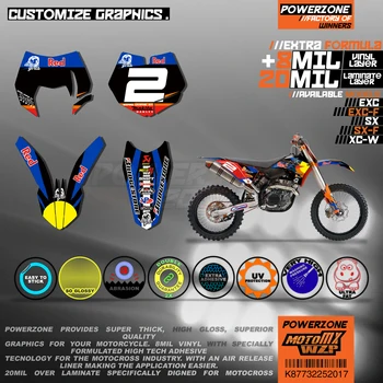 PowerZone Echipa Personalizate Grafică Medii Decalcomanii 3M Autocolante Kit Pentru KTM SX SXF MX EXC XCW Enduro 125cc la 500cc 2007-2011 017