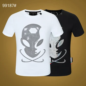 PP Craniu Barbati cu Maneci Scurte T-Shirt Brand de Top Stilul Punk Plein T-Shirt Omul Negru Topuri Maglietta da uomo Camiseta hombre para