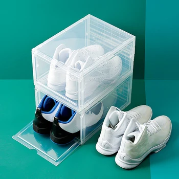 PP Cutie de Pantofi Sertar transparent Caz Pantofi Cutii de Plastic care pot fi Stivuite Cutie depozitare cutie depozitare pantofi organizator Afișa Caseta