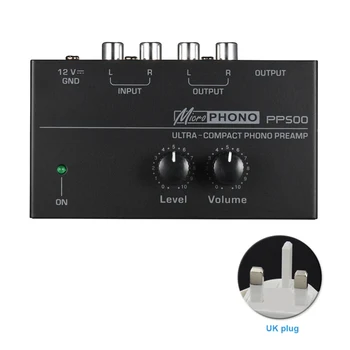 PP500 Metal Audio Interfața placă Turnantă Acasă Electronice Ultra-Compact Phono Preamp Controale de Volum Stereo Fonograf Preamplificator