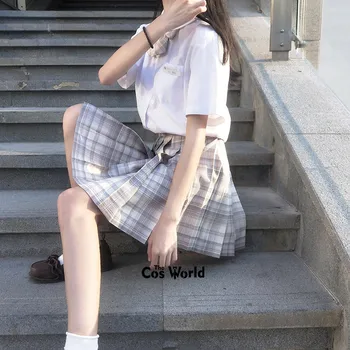 [Prajit Zăpadă] Fată de Vară Talie Mare Fuste Plisate Fuste Carouri Femei Rochie Pentru JK Uniformă de Școală Elevii Haine