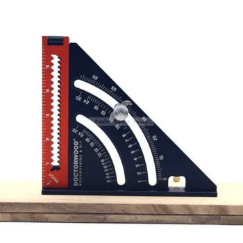 Prelucrarea lemnului Scrib Riglă Multifuncțională Triunghi Unghi Conducător Metric inch din Aliaj de Aluminiu Conducător de Marcare Ecartament riglă de Trasare